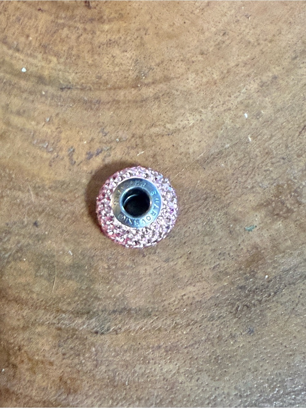 Swarovski Pink Pave Rondelle Charm Bead